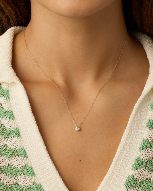 Lab Grown Diamond Halo Necklace