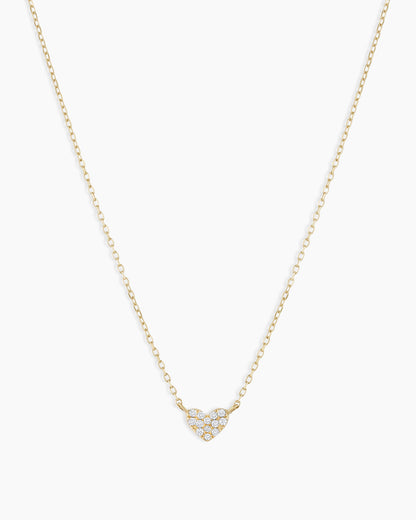 Diamond Pavé Mini Heart Necklace