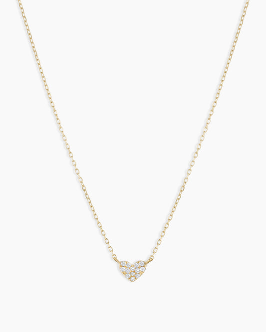 Diamond Pavé Mini Heart Necklace