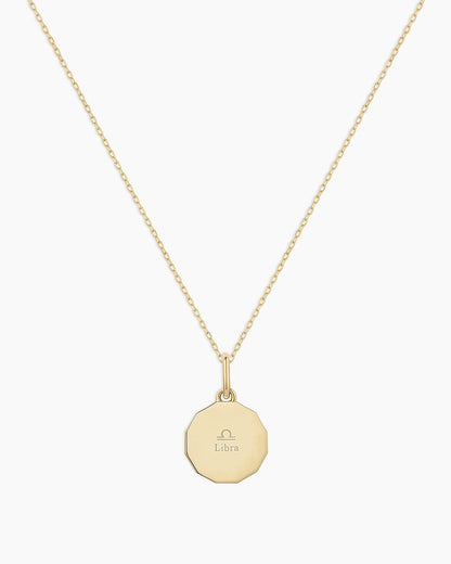 Diamond Zodiac Coin Charm Necklace