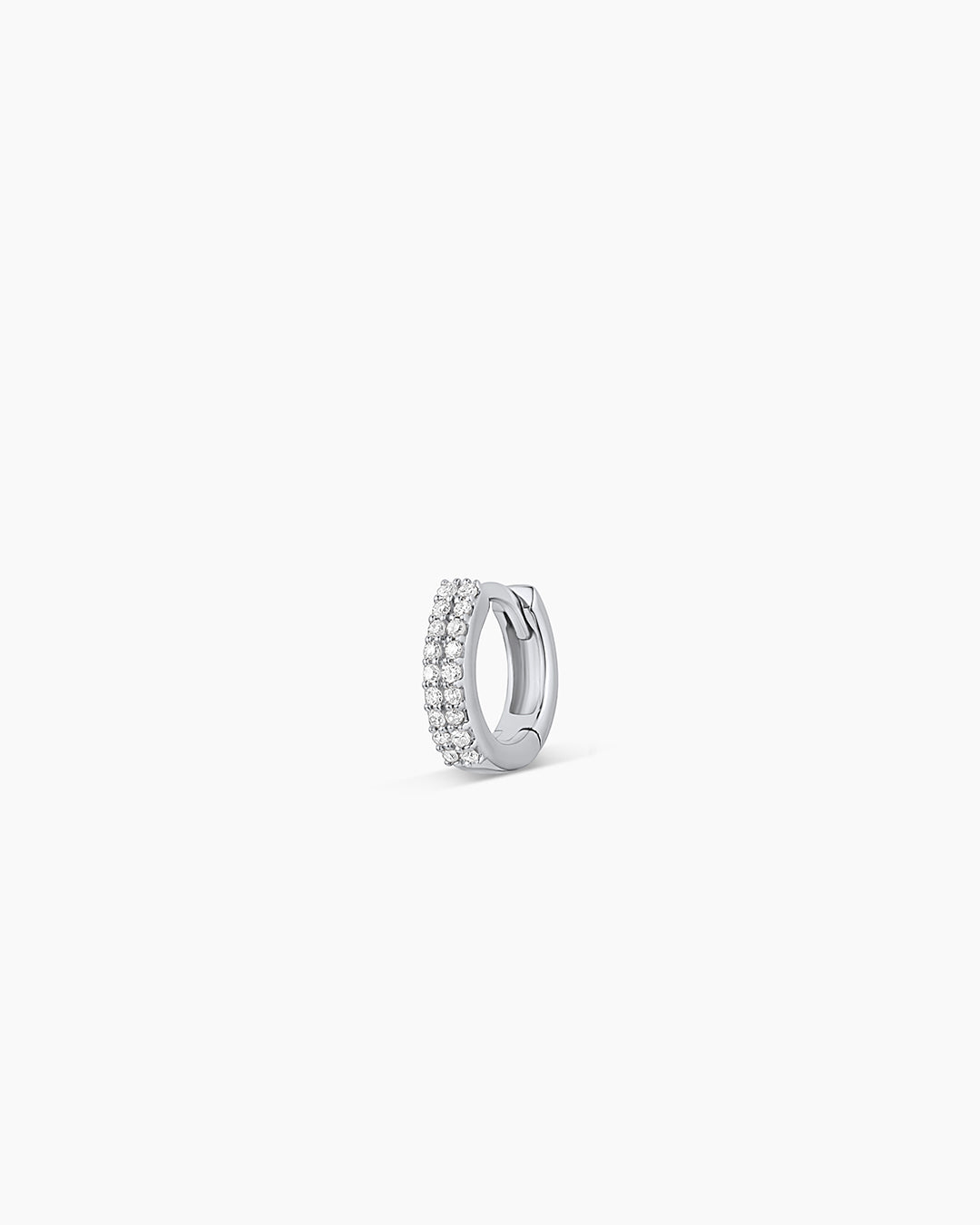 Diamond Double Down Single Huggie
