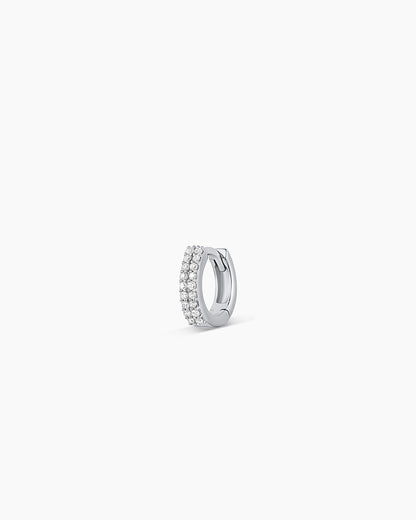 Diamond Double Down Single Huggie
