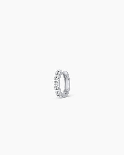 Diamond Double Down Single Huggie