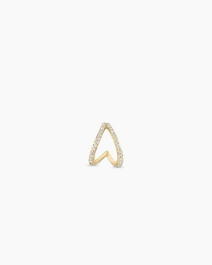 Diamond Pave Split Single Huggie