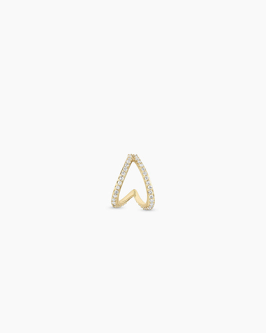 Diamond Pave Split Single Huggie