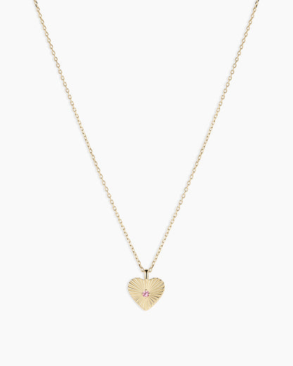 Pink Sapphire Vintage Heart Necklace