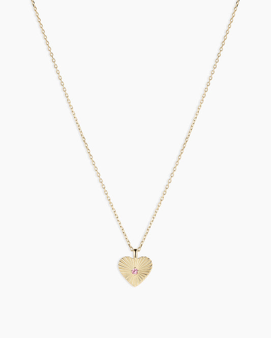 Pink Sapphire Vintage Heart Necklace