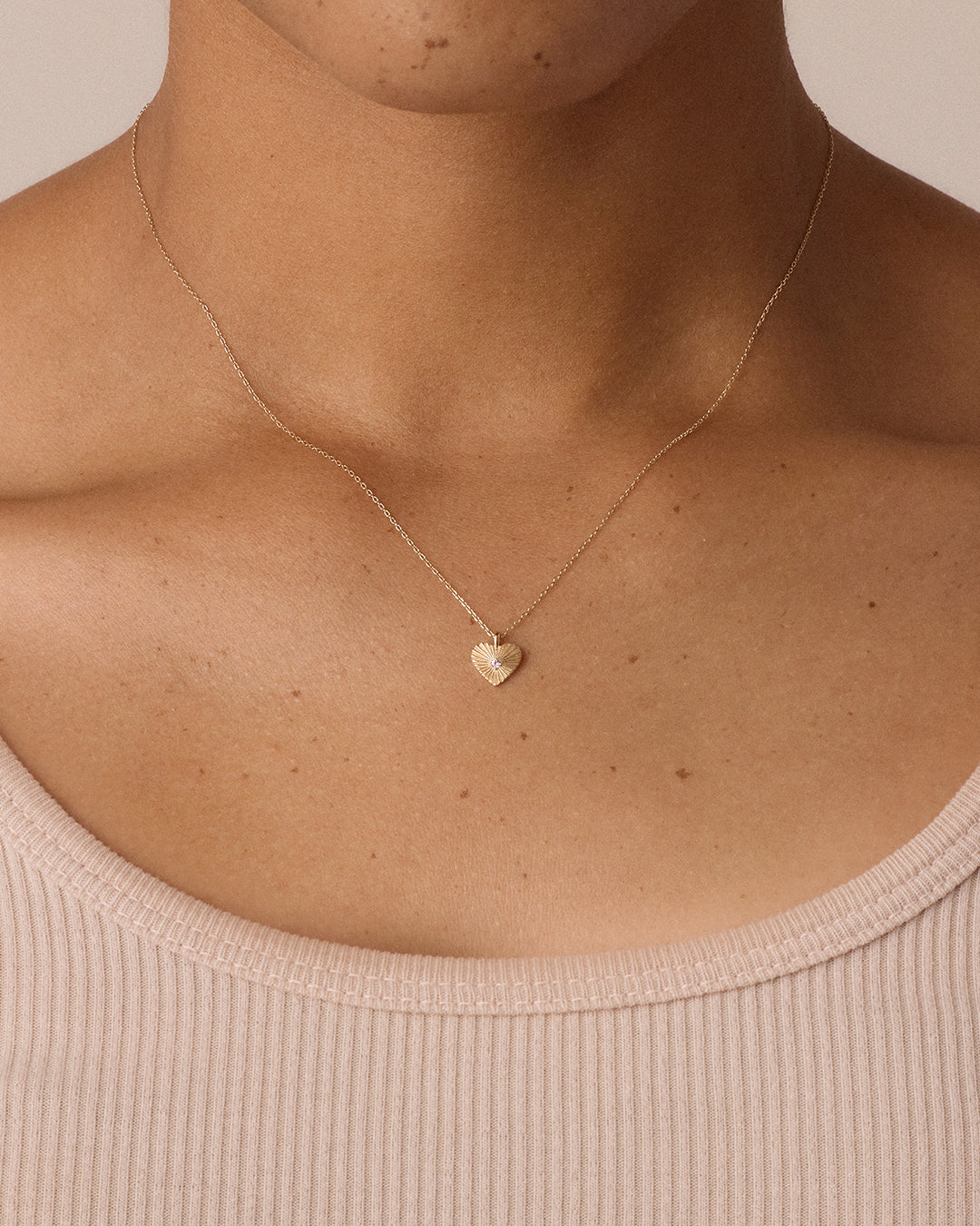 Pink Sapphire Vintage Heart Necklace