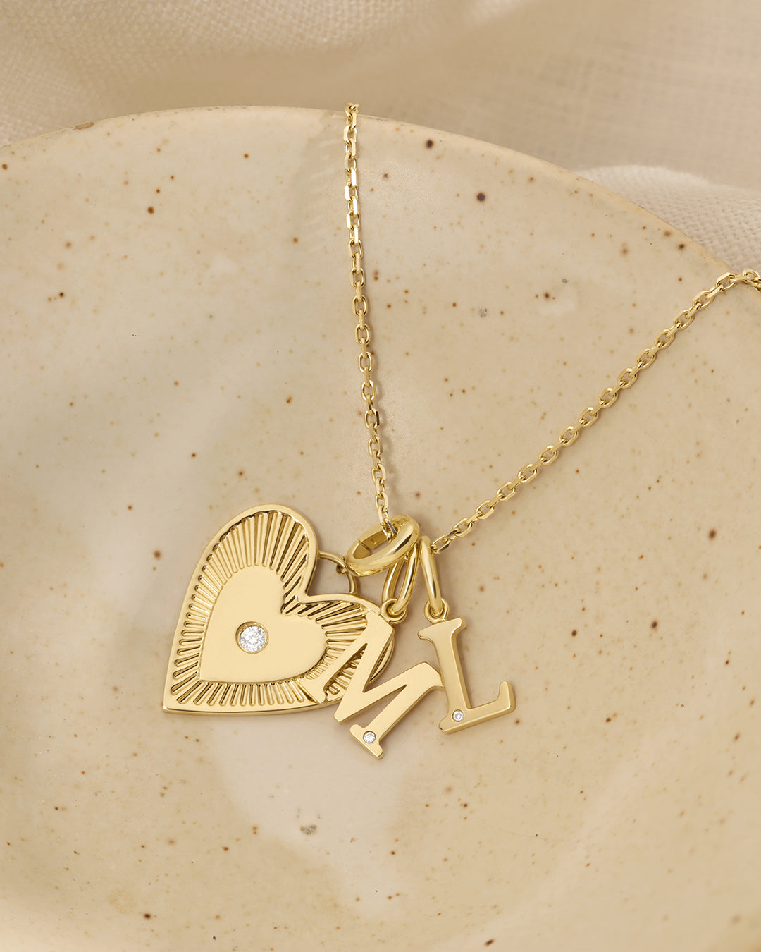Diamond Vintage Alphabet Charm