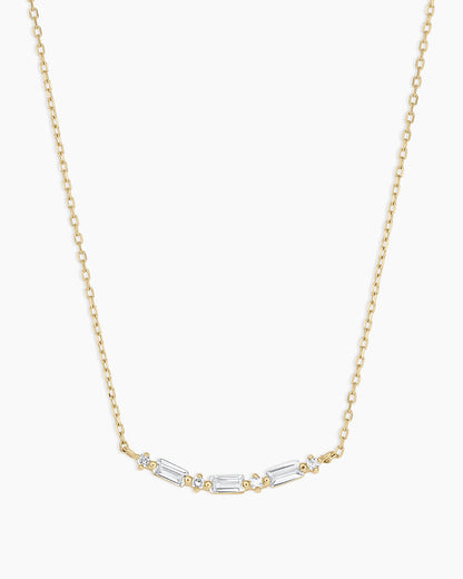 Diamond and White Sapphire Amara Row Necklace