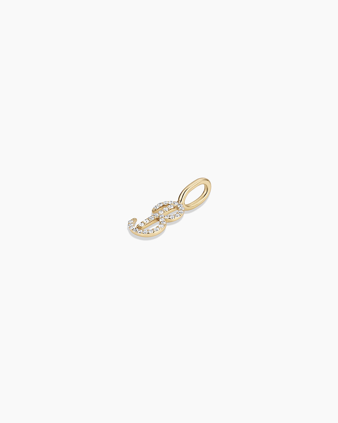 Diamond Script Alphabet Charm