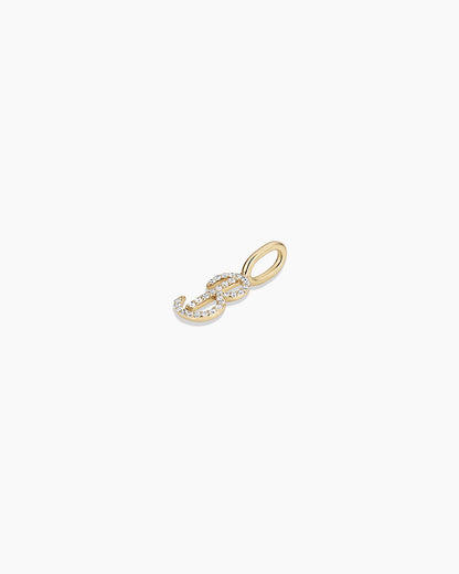 Diamond Script Alphabet Charm