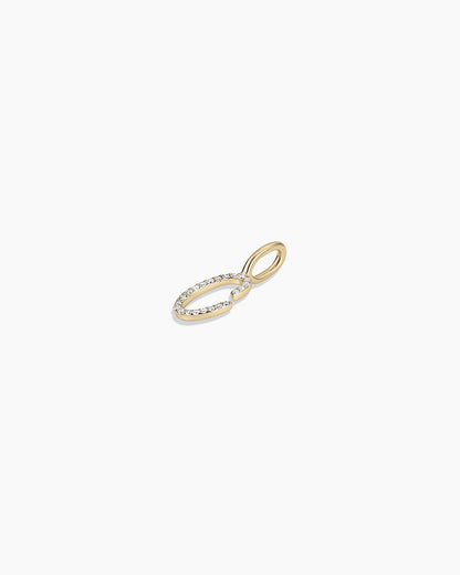 Diamond Script Alphabet Charm