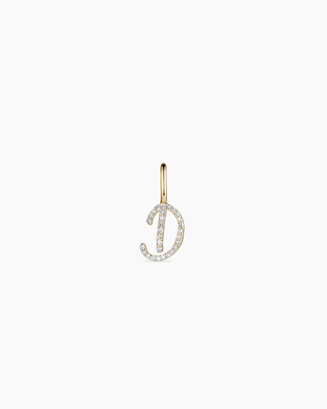 Diamond Script Alphabet Charm