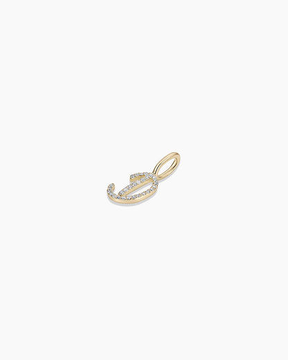 Diamond Script Alphabet Charm