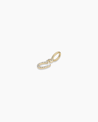 Diamond Script Alphabet Charm