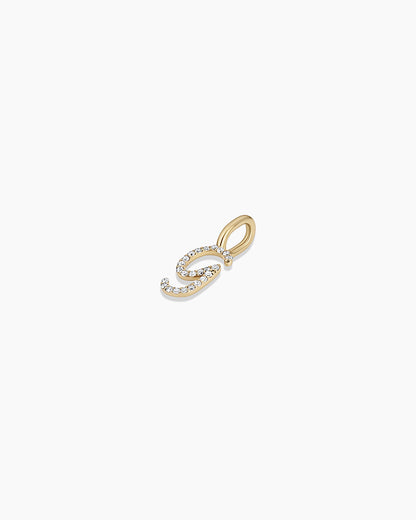 Diamond Script Alphabet Charm
