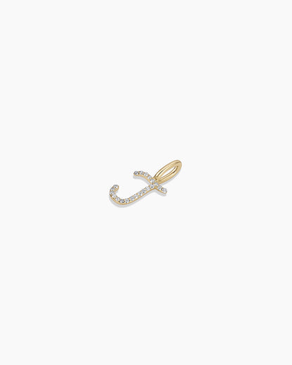 Diamond Script Alphabet Charm