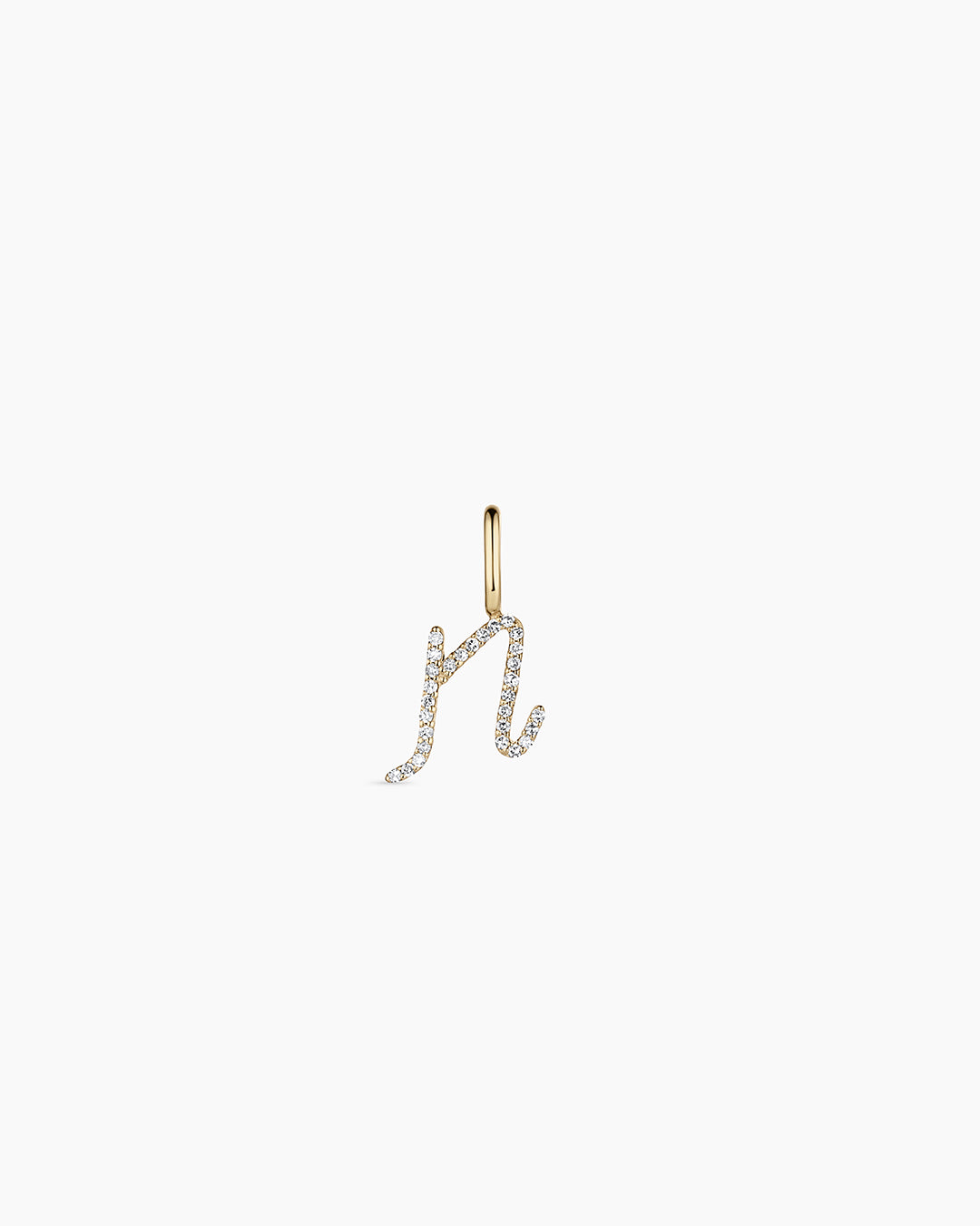 Diamond Script Alphabet Charm