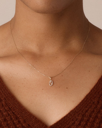 Diamond Script Alphabet Charm