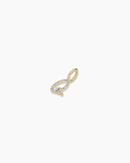 Diamond Script Alphabet Charm