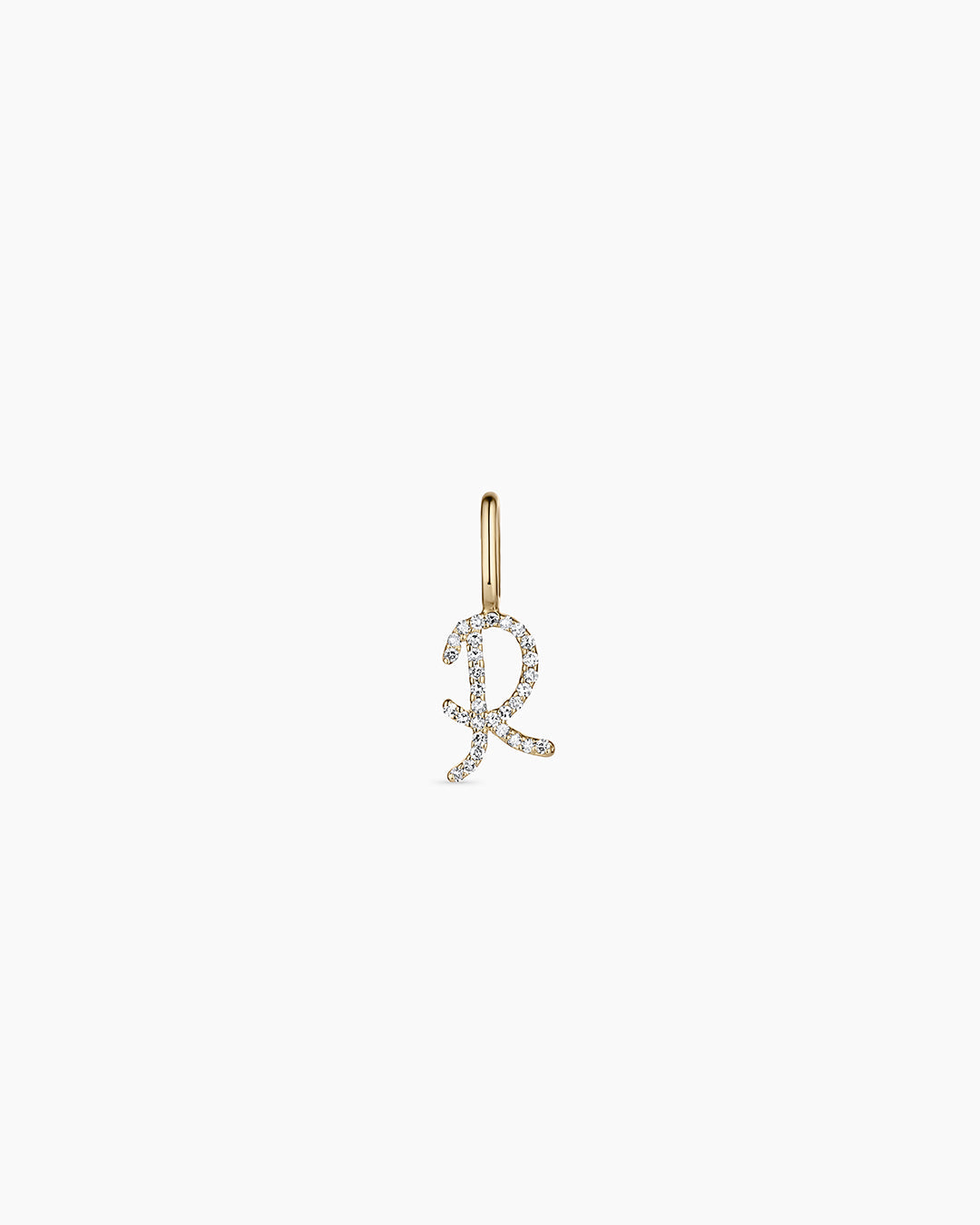 Diamond Script Alphabet Charm