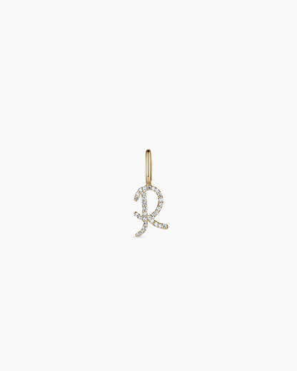 Diamond Script Alphabet Charm