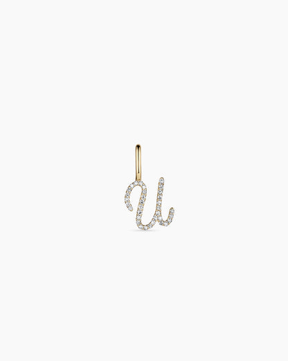 Diamond Script Alphabet Charm