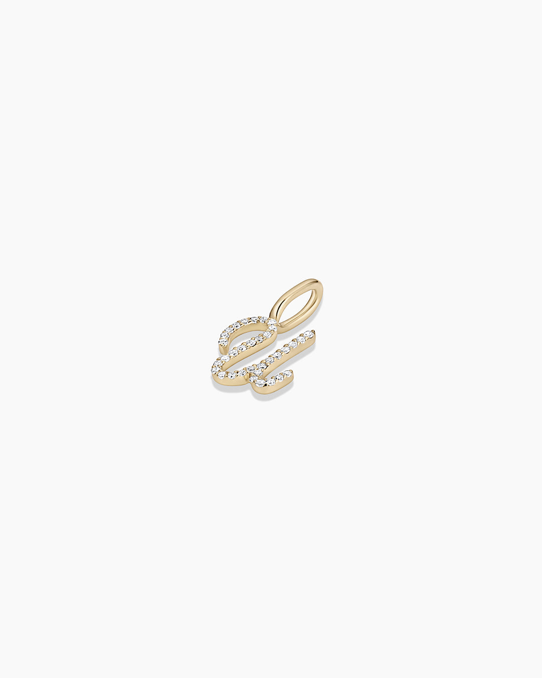 Diamond Script Alphabet Charm