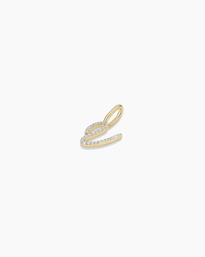 Diamond Script Alphabet Charm