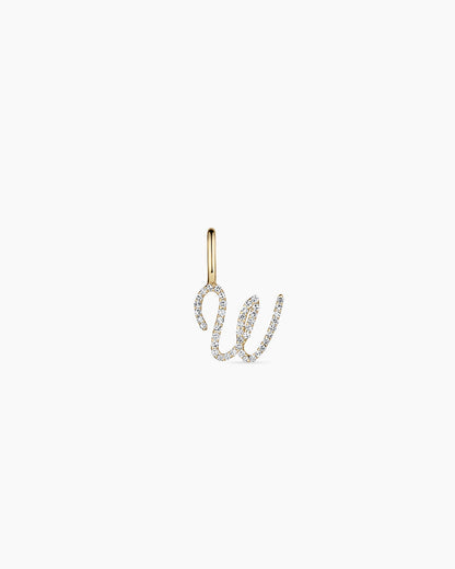 Diamond Script Alphabet Charm