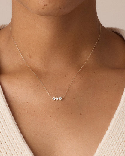 Lab Grown Diamond Halo Row Necklace