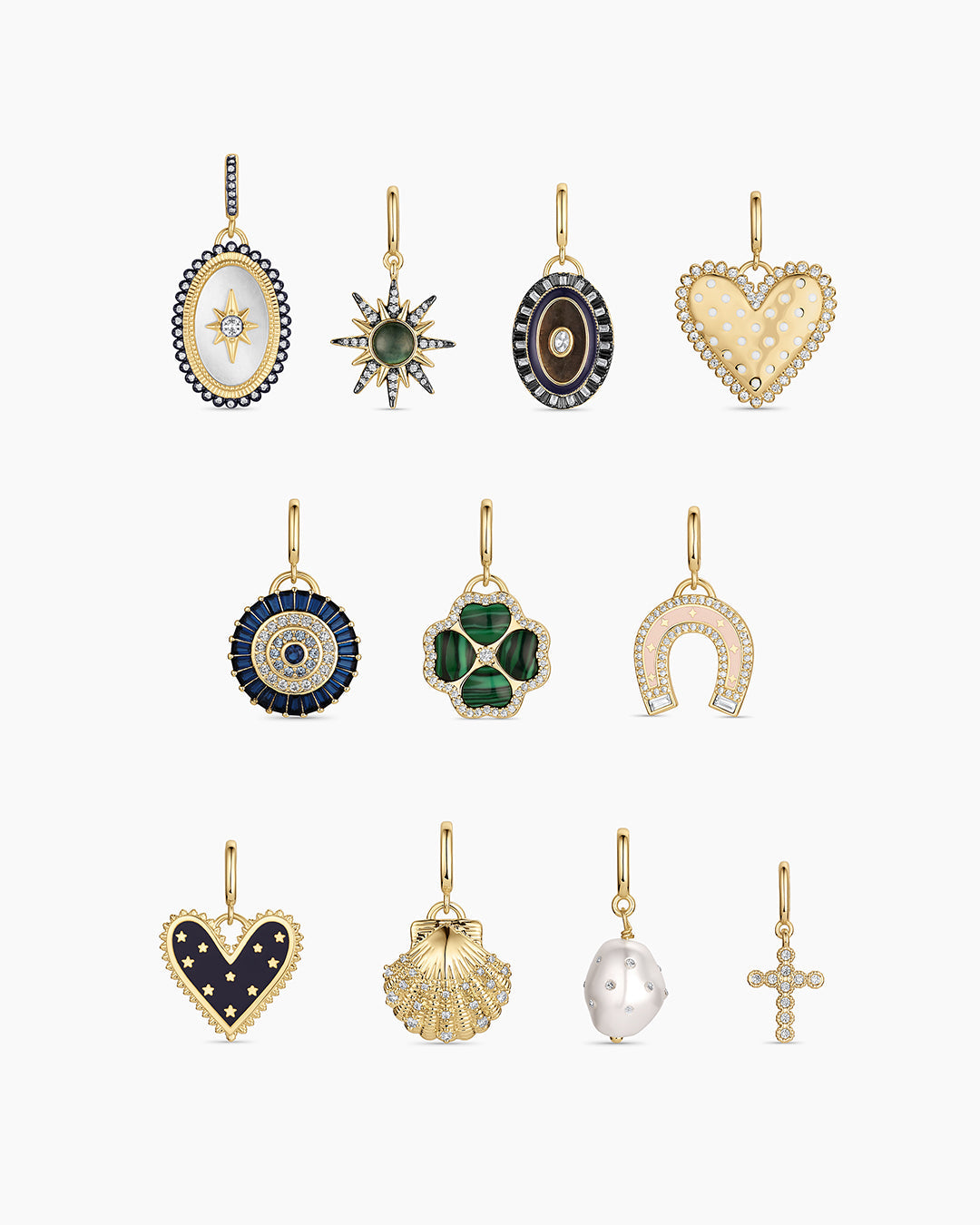 Vintage Heart Dot Parker Charm