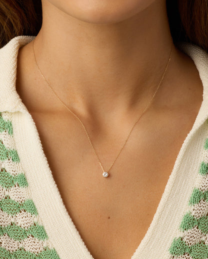 Lab Grown Diamond Halo Necklace
