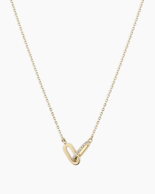 Diamond Bond Interlocking Link Necklace