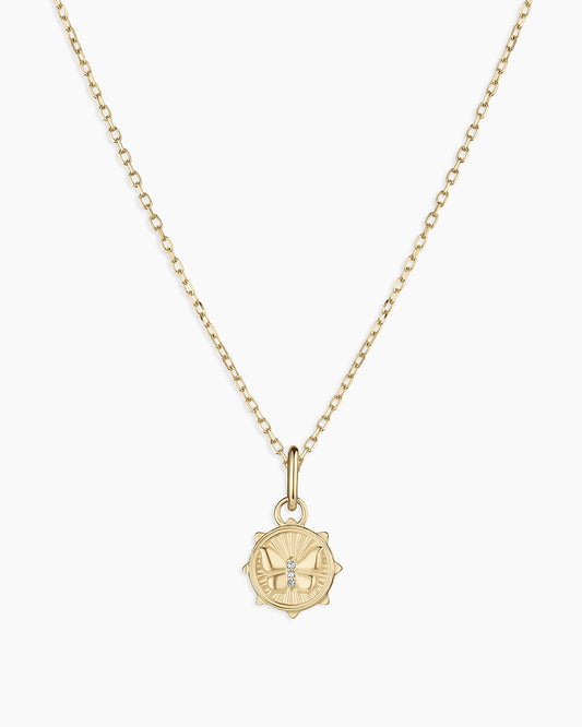 Diamond Butterfly Charm Necklace