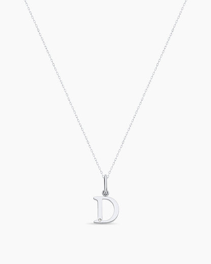 Diamond Vintage Alphabet Charm Necklace