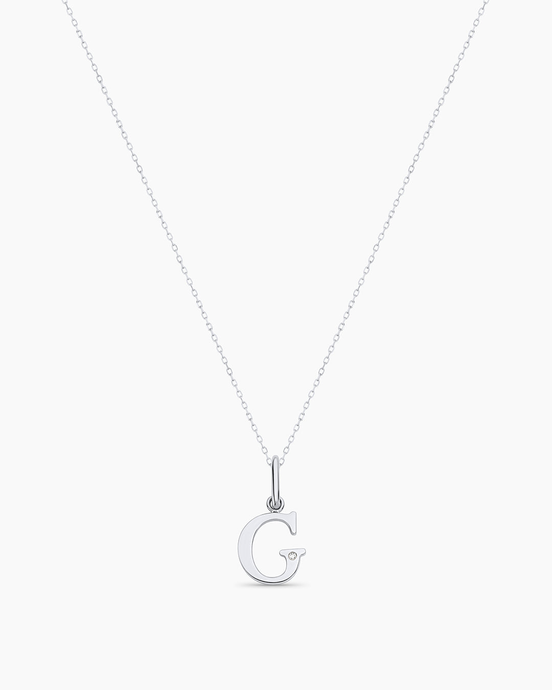 Diamond Vintage Alphabet Charm Necklace