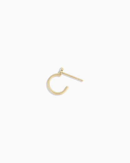White Sapphire Bali Stud Single Huggie