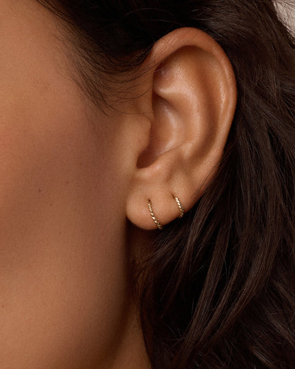 14k Gold Crew Huggies 8mm