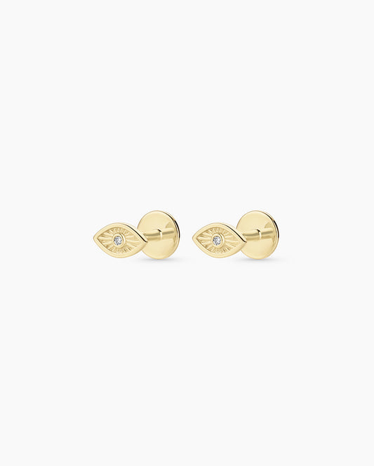 Diamond Evil Eye Flat Back Studs