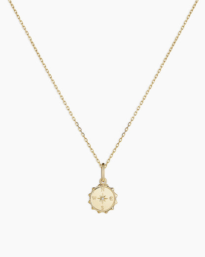 Diamond Compass Charm Necklace