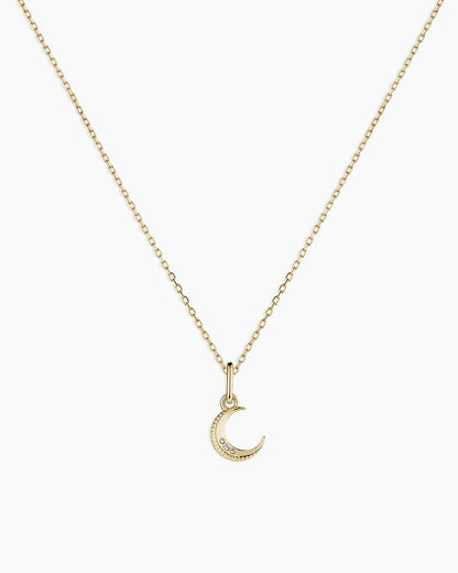 Diamond Crescent Charm Necklace