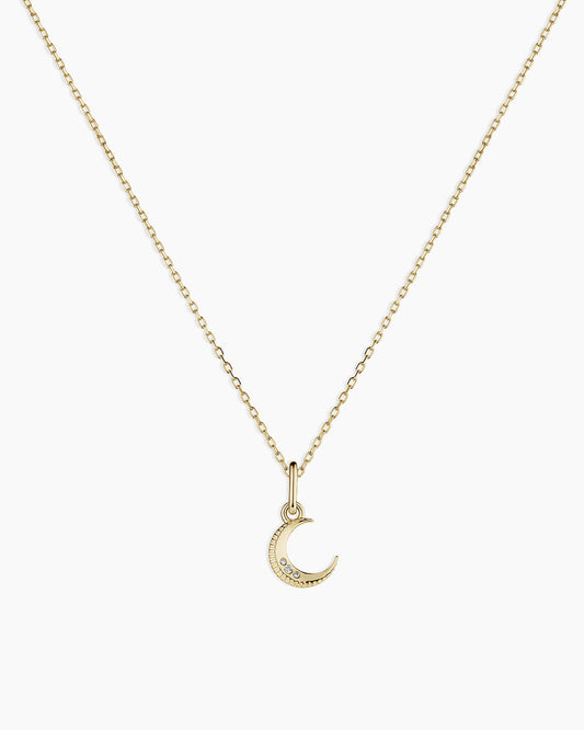 Diamond Crescent Charm Necklace