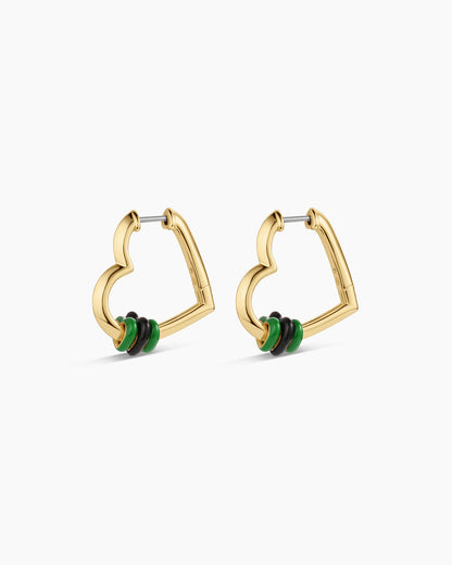 Campbell Heart Bead Hoops
