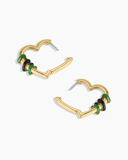 Campbell Heart Bead Hoops