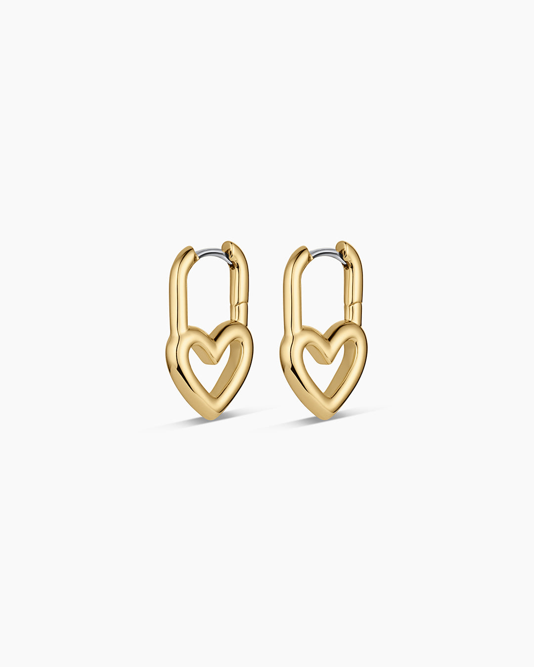 Open Heart Padlock Huggies