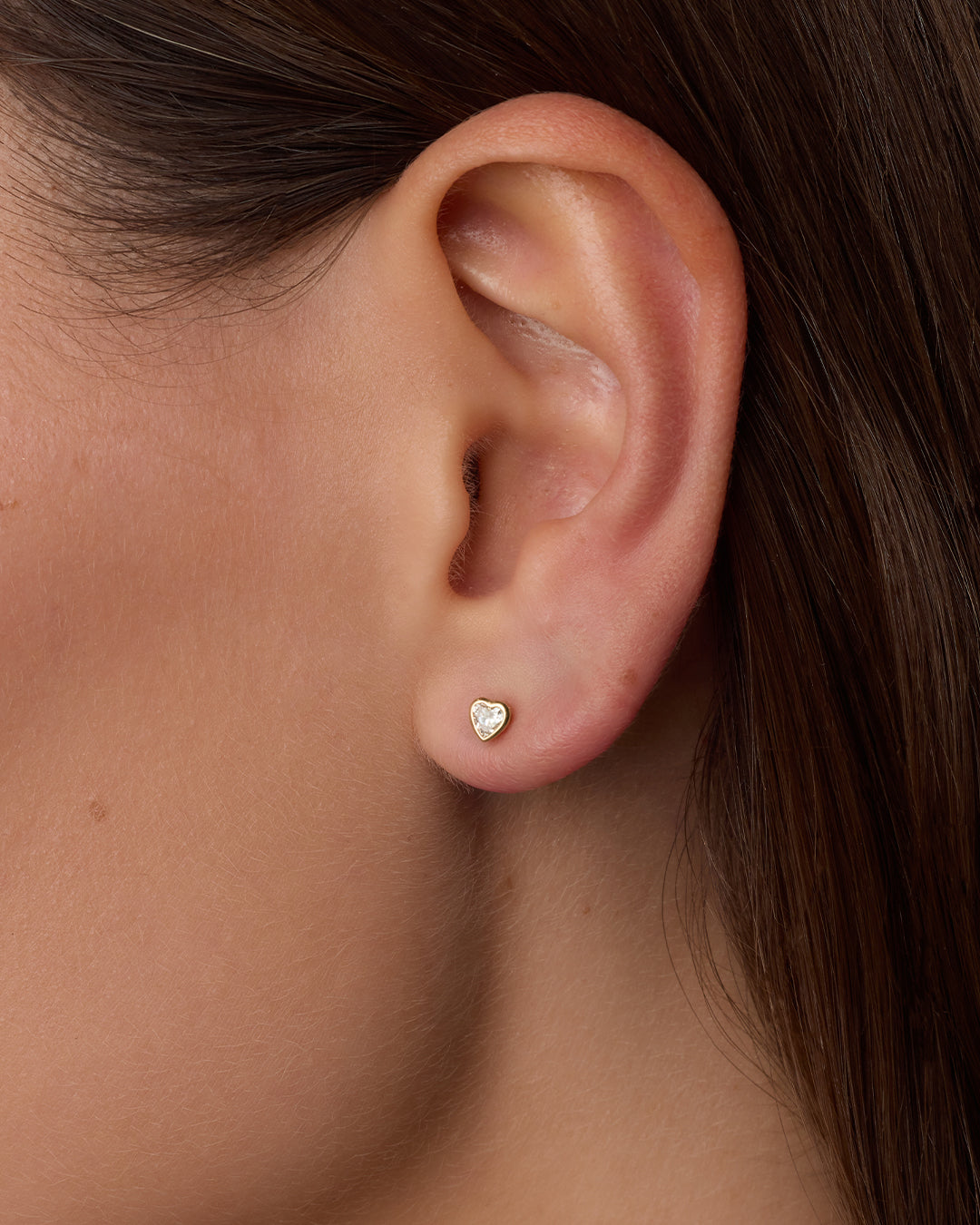 Lab Grown Diamond Heart Single Flat Back Stud