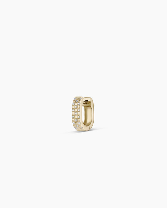 Diamond Checkered Mini Single Huggie
