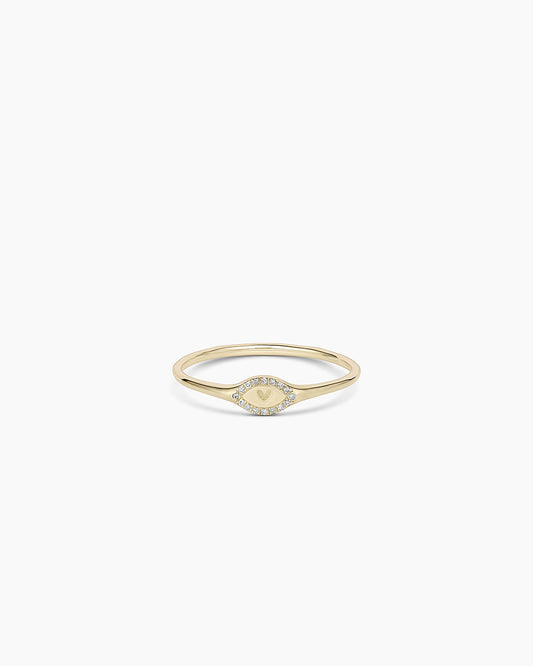 Diamond Love Signet Ring